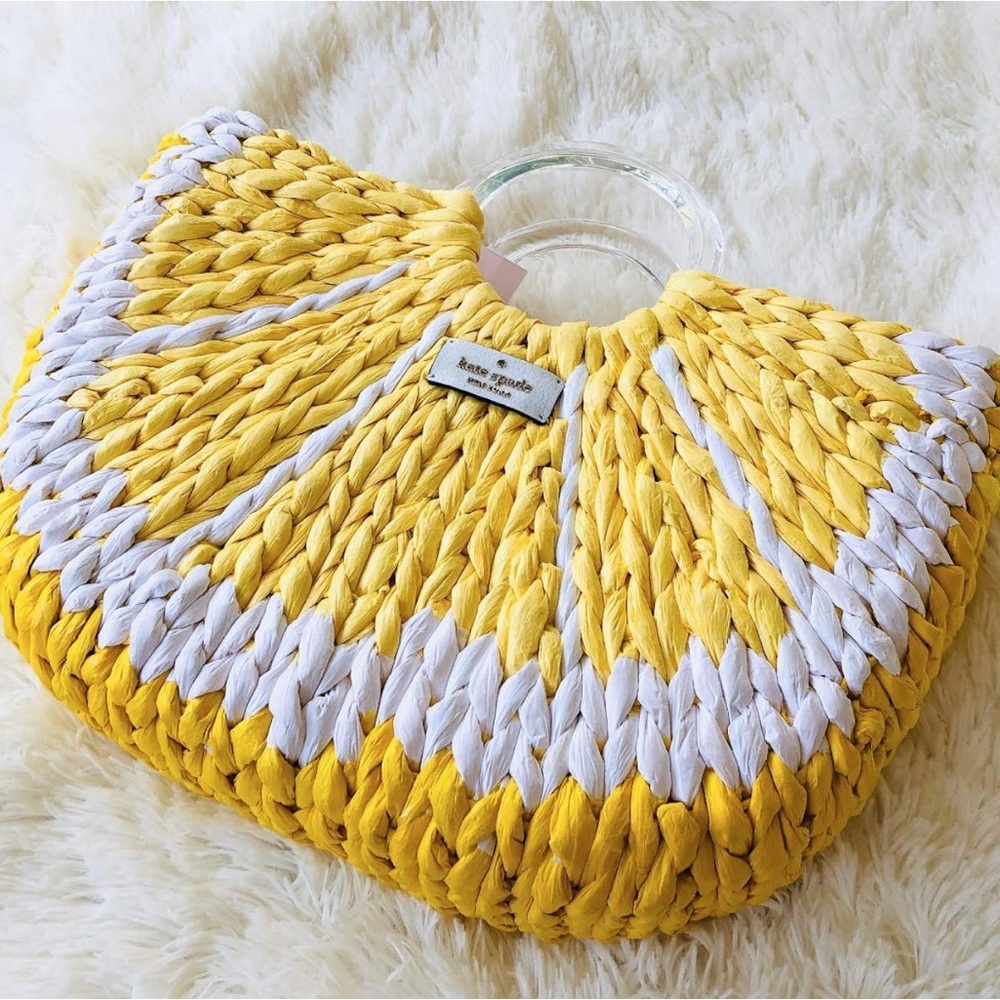 Kate Spade Lemon Straw Tote Bag